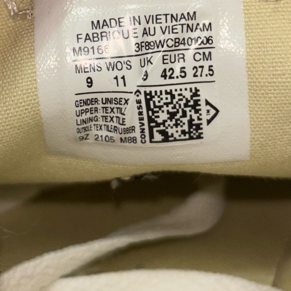 Converse Chuck Taylor All Star Ox Low Black Shoes Men's 9 Women's 11 Sneaker - Picture 6 of 8